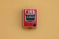 Fire alarm red box fire safety Royalty Free Stock Photo