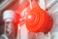 Fire alarm with red warning light of an emergency beacon at an industrial facility Royalty Free Stock Photo
