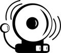 Fire alarm siren icon, hazard warning, school bell. Vector illustration in flat style. Royalty Free Stock Photo