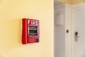 alarm switch on the cement wall Royalty Free Stock Photo