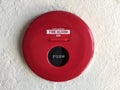 Fire alarm switch on cement wall Royalty Free Stock Photo