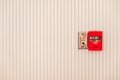 Fire alarm system box installed on wall in modern building Royalty Free Stock Photo