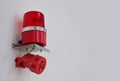 Fire Alarm System on cement wall Royalty Free Stock Photo