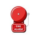Fire alarm system. Fire equipment. Vector illustration in flat style isolated on white background. Royalty Free Stock Photo