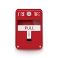 Fire alarm system. Pull danger fire safety box. Break red alarm equipment detector Royalty Free Stock Photo