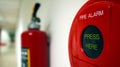 Fire alarm and extinguisher Royalty Free Stock Photo