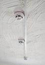 Fire alarms on the ceiling. Fire safety. Royalty Free Stock Photo