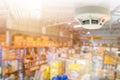 Fire Alarms for Warehouse Smoke Detector Fire Detector safety device setup at Cargo Storage Area ceiling