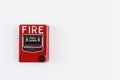 Fire alram pull switch on the white wall Royalty Free Stock Photo