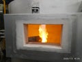 Fire on aluminium melting furnace Royalty Free Stock Photo