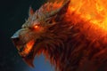 Fire angry wolf. Generate Ai Royalty Free Stock Photo