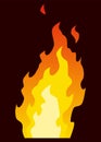 Fire animation sprite. Red and orange fire flame. Hot flaming element for game animation. Vector icon in cartoon style Royalty Free Stock Photo