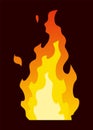 Fire animation sprite. Red and orange fire flame. Hot flaming element for game animation. Vector icon in cartoon style Royalty Free Stock Photo