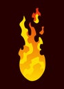 Fire animation sprite. Red and orange fire flame. Hot flaming element for game animation. Vector icon in cartoon style Royalty Free Stock Photo