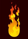 Fire animation sprite. Red and orange fire flame. Hot flaming element for game animation. Vector icon in cartoon style Royalty Free Stock Photo