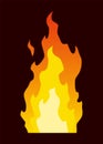 Fire animation sprite. Red and orange fire flame. Hot flaming element for game animation. Vector icon in cartoon style Royalty Free Stock Photo
