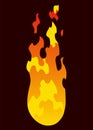 Fire animation sprite. Red and orange fire flame. Hot flaming element for game animation. Vector icon in cartoon style Royalty Free Stock Photo