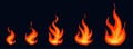 Fire animation sprites. Animation for game or cartoon