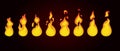 Fire animation sprites. Animation for game or cartoon. Royalty Free Stock Photo