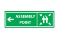 Fire assembly point sign, gathering point signboard, emergency evacuation vector for graphic design, logo, web site, social media Royalty Free Stock Photo