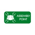 Fire assembly point sign isolated on white background Royalty Free Stock Photo