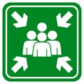 Fire Assembly Point Vector on green and white for emergency