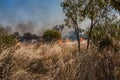 A fire in the Australian outback Royalty Free Stock Photo