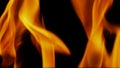 Fire background. Abstract burning flame and black background