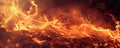 A fire background with a burning piece of wood, flames consuming it and creating a dramatic visual Royalty Free Stock Photo