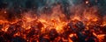 A fire background featuring glowing embers and smoldering coals, with soft, flickering flames Royalty Free Stock Photo