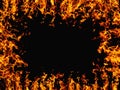 fire background flame frame orange hot glow black Royalty Free Stock Photo