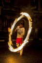 A Fire Ball Dancer performs during the Esala Perahera.