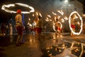 Fire Ball Dancers perform during the Esala Perahera at Kandy in Sri Lanka. Royalty Free Stock Photo