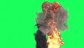 Fire Ball Explosion on green screen Royalty Free Stock Photo