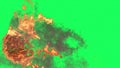Fire Ball Explosion on green screen Royalty Free Stock Photo