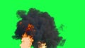 Fire Ball Explosion on green screen Royalty Free Stock Photo