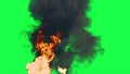Fire Ball Explosion on green screen Royalty Free Stock Photo