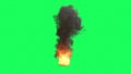 Fire Ball Explosion on green screen Royalty Free Stock Photo