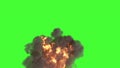 Fire Ball Explosion on green screen Royalty Free Stock Photo