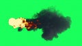 Fire Ball Explosion on green screen Royalty Free Stock Photo