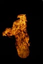 Fire ball with free space for text. Fireball on black background close up Royalty Free Stock Photo