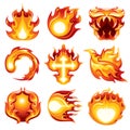 Fire ball Icon White Background Royalty Free Stock Photo