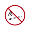 Fire ban icon. Stop burning matches symbol. Sign no flame vector Royalty Free Stock Photo