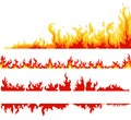 Fire banner, fame backgrounds, vector