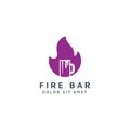 Fire and bar negative space logo design Royalty Free Stock Photo
