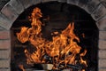 Barbecue with fire Royalty Free Stock Photo