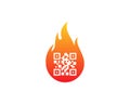 Fire Barcode Icon Logo Design Element Royalty Free Stock Photo
