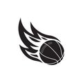 Fire basketball silhoute logo illustration