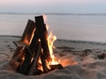Fire on the beach