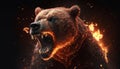 angry fire bear art Royalty Free Stock Photo